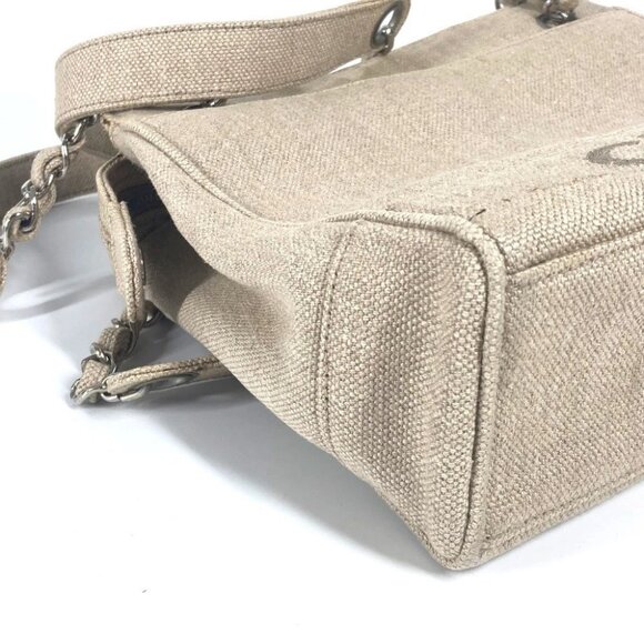 CHANEL vintage CC CC Mark Chain Bag Shoulder Tote Bag Shoulder Bag Canvas Beige - Picture 14 of 14